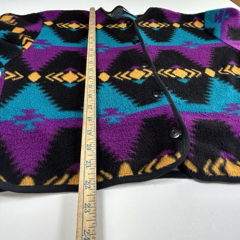 Vintage David Wayne Cardigan Women's Small/Med 80s 90s Fleece Aztec Southwestern - Picture 9 of 9